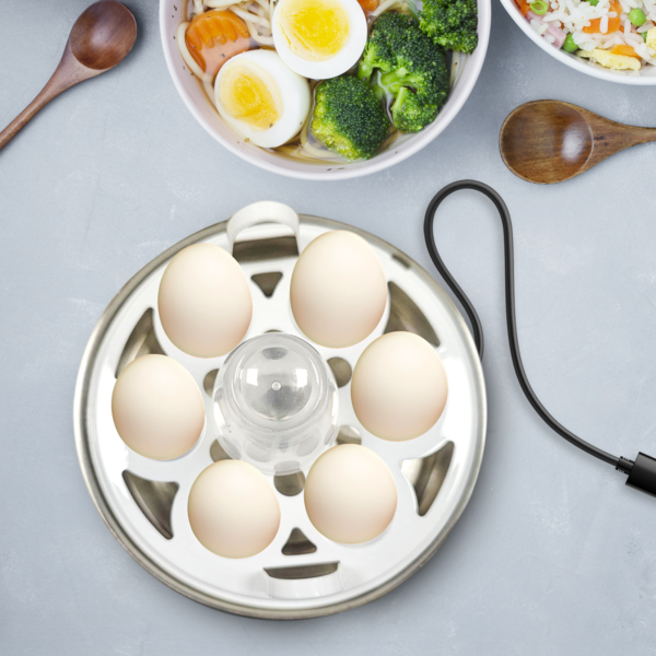 Electric Egg Boiler – 7 Egg Cooker with Auto Shut-Off & Steamer Lid
