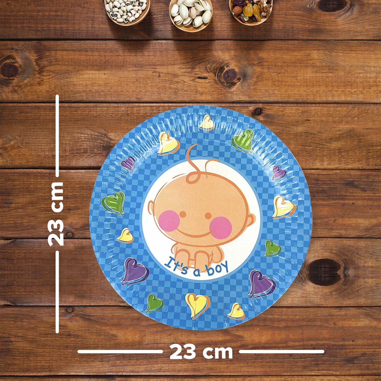 Paper Plates Blue – 23cm “It’s A Boy” Disposable Baby Plates