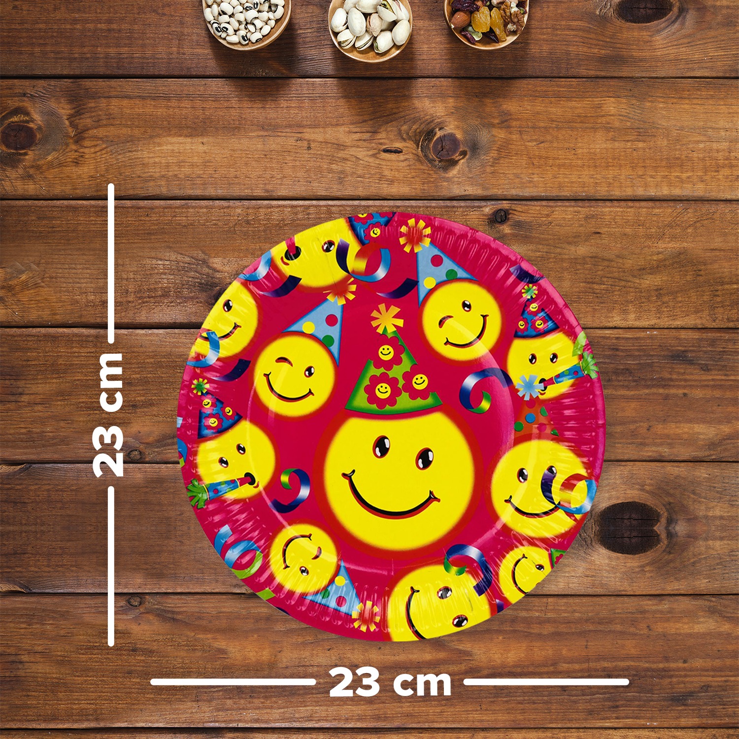 Red Party Plates – 23cm Emoji Disposable Birthday Plates