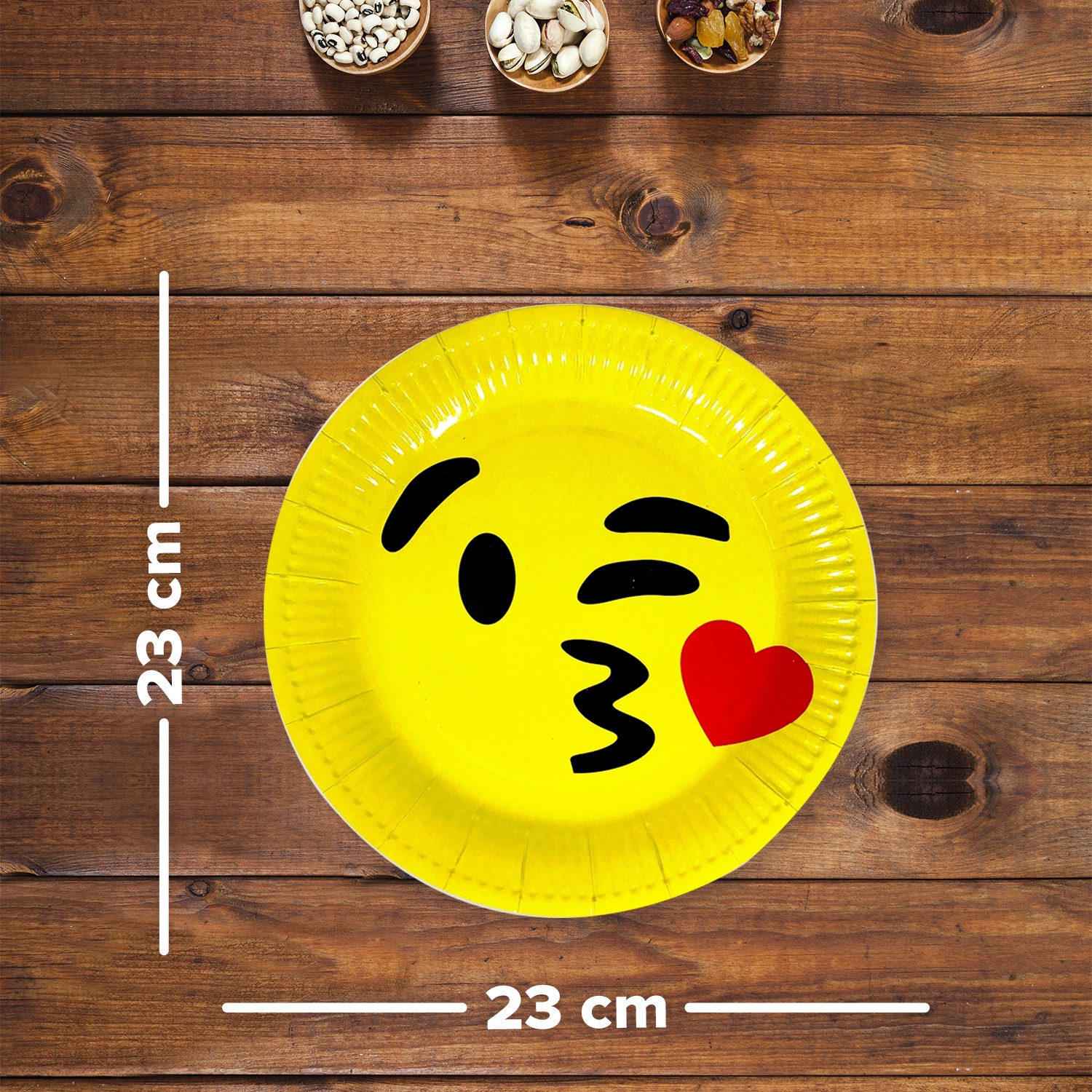 AEX Wink Face Kisses Emoji Paper Plates