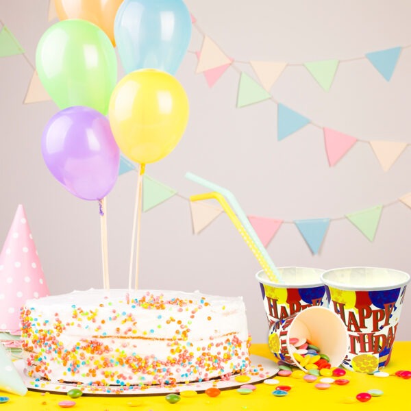 Birthday Cups – 30 Pack White Happy Birthday Paper Cups