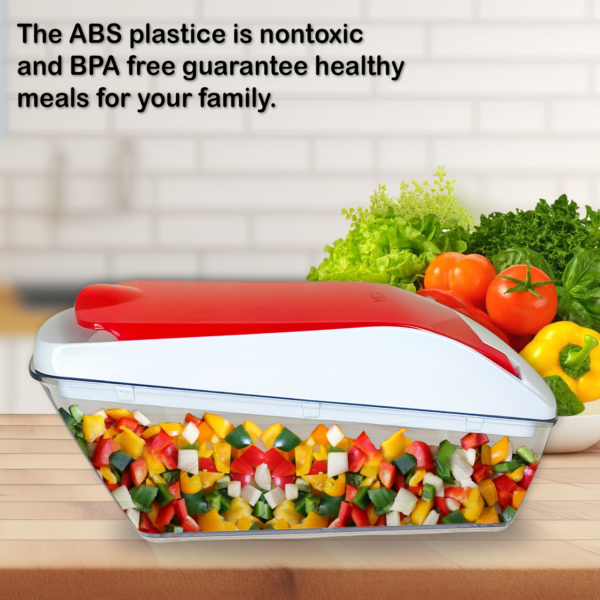 4-in-1 Vegetable Chopper – Red Multi-Function Food Slicer UK