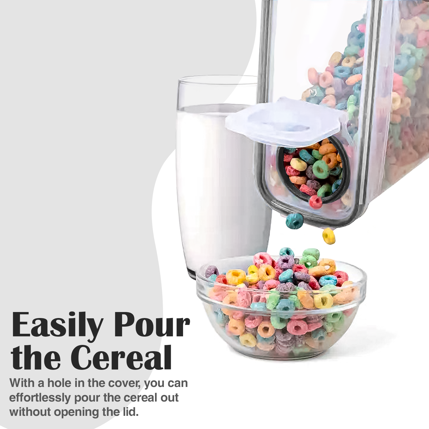 4pcs Cereal Container Set – Airtight Plastic Food Storage