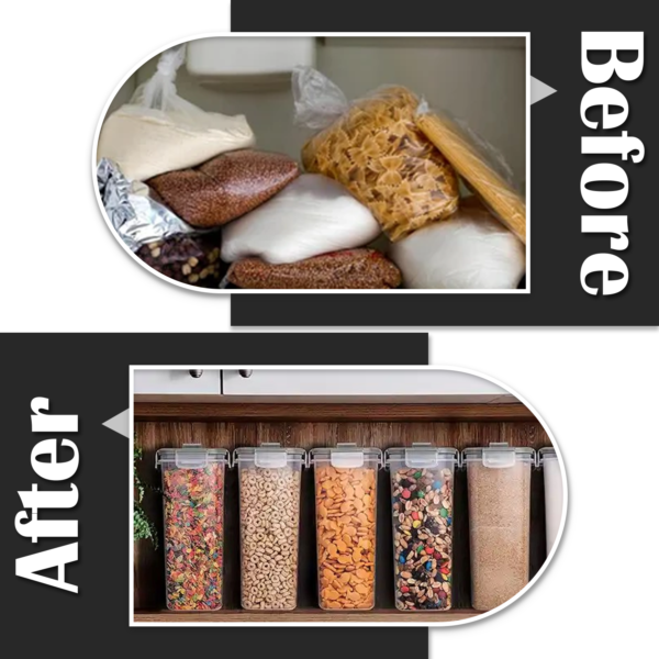 4pcs Cereal Container Set – Airtight Plastic Food Storage