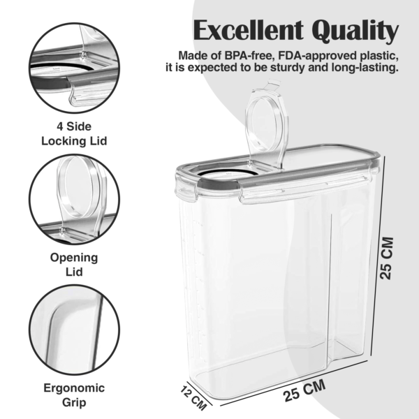 4pcs Cereal Container Set – Airtight Plastic Food Storage