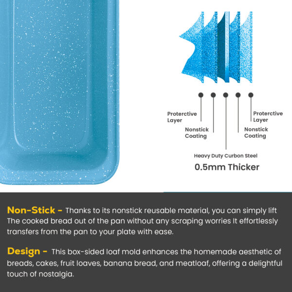 Blue Baking Tray 1.2L – Heavy Duty Rectangle Loaf & Cake Pan