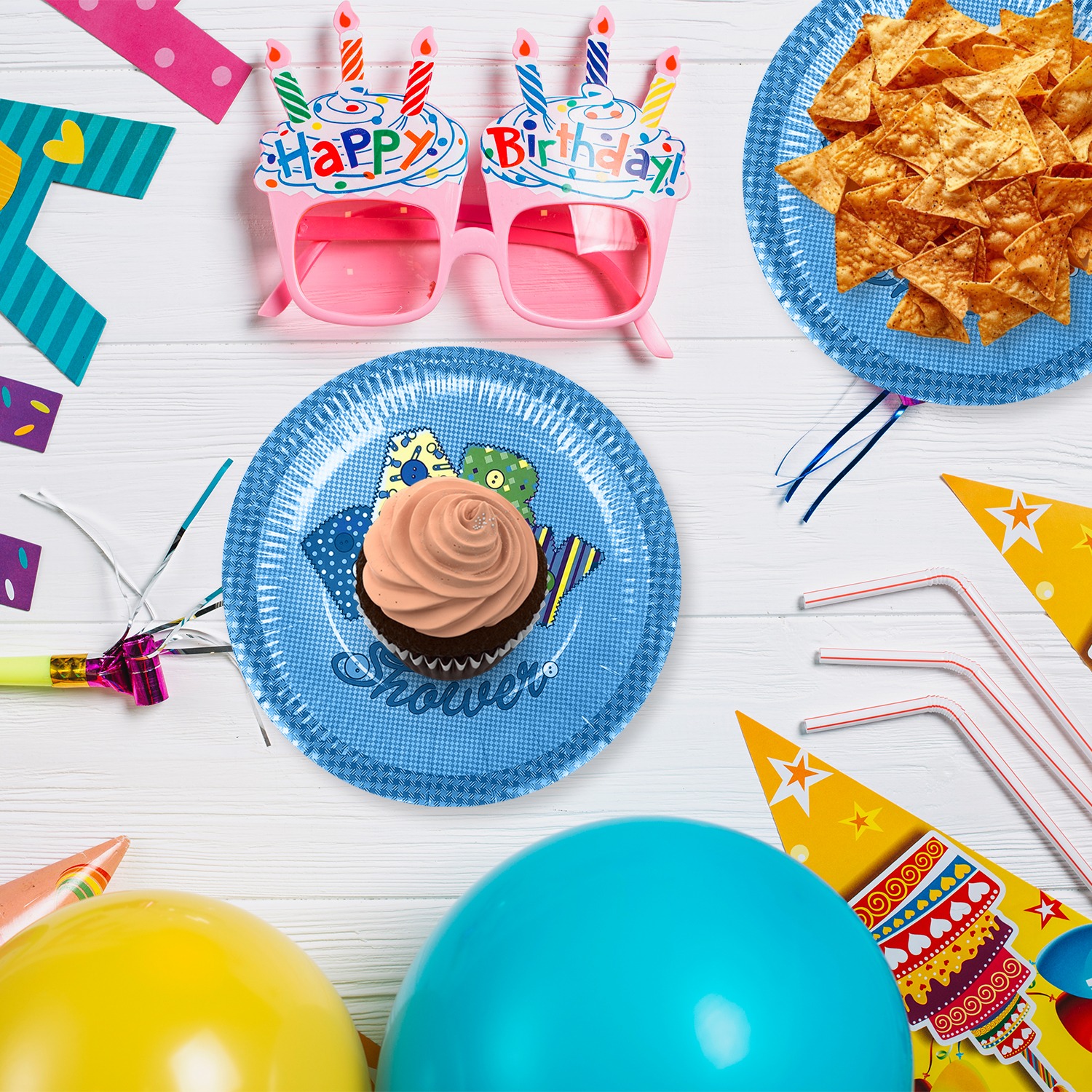 Blue Paper Plate – 23cm Baby Shower Disposable Party Plates