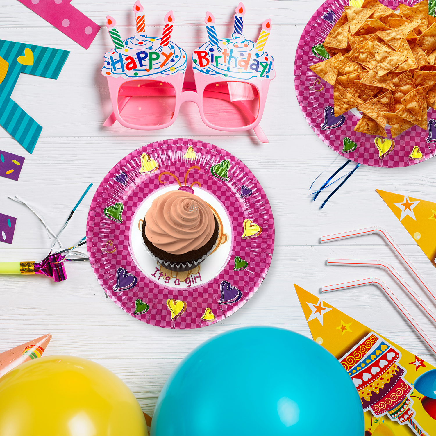 Paper Plates Pink – 23cm “It’s A Girl” Disposable Baby Plates