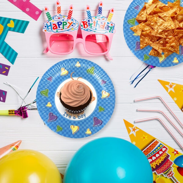 Paper Plates Blue – 23cm “It’s A Boy” Disposable Baby Plates