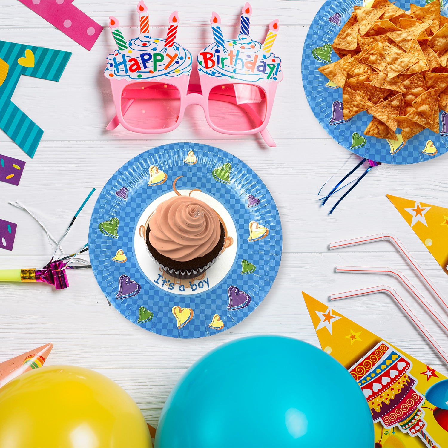 Paper Plates Blue – 23cm “It’s A Boy” Disposable Baby Plates