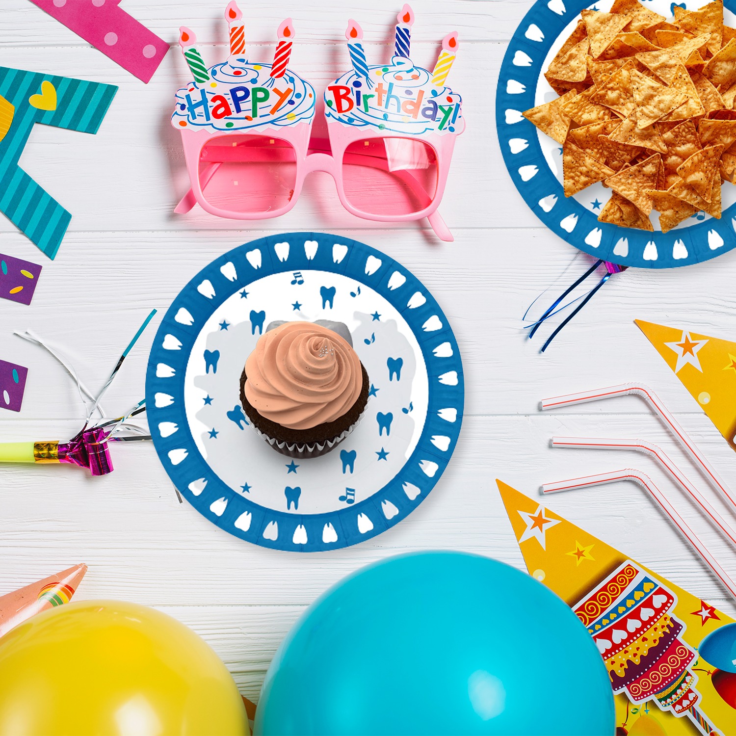 Blue Paper Plate – 23cm “İlk Dişim” Disposable Baby Plates