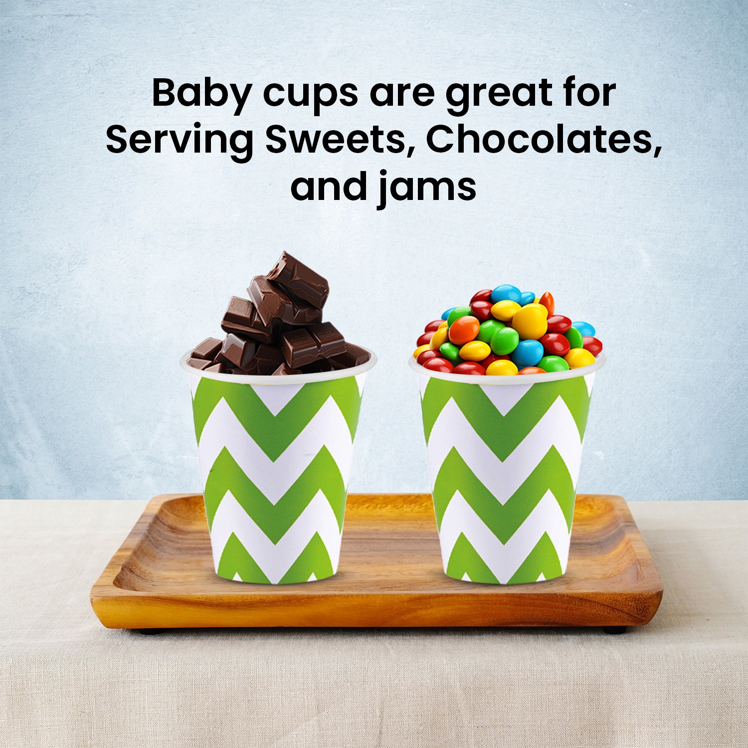 Green Paper Cups – 30 Pack 7oz Zigzag Disposable Cups