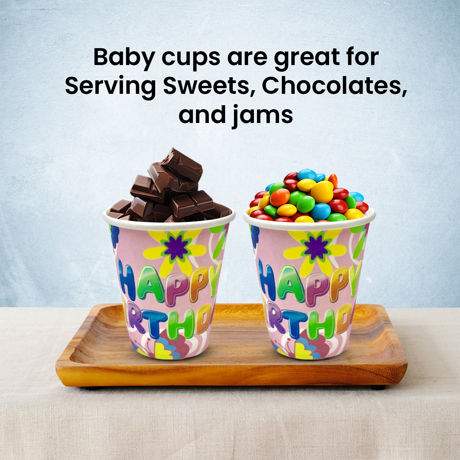 Pink Colored Cups – 30 Pack Happy Birthday Flower Design