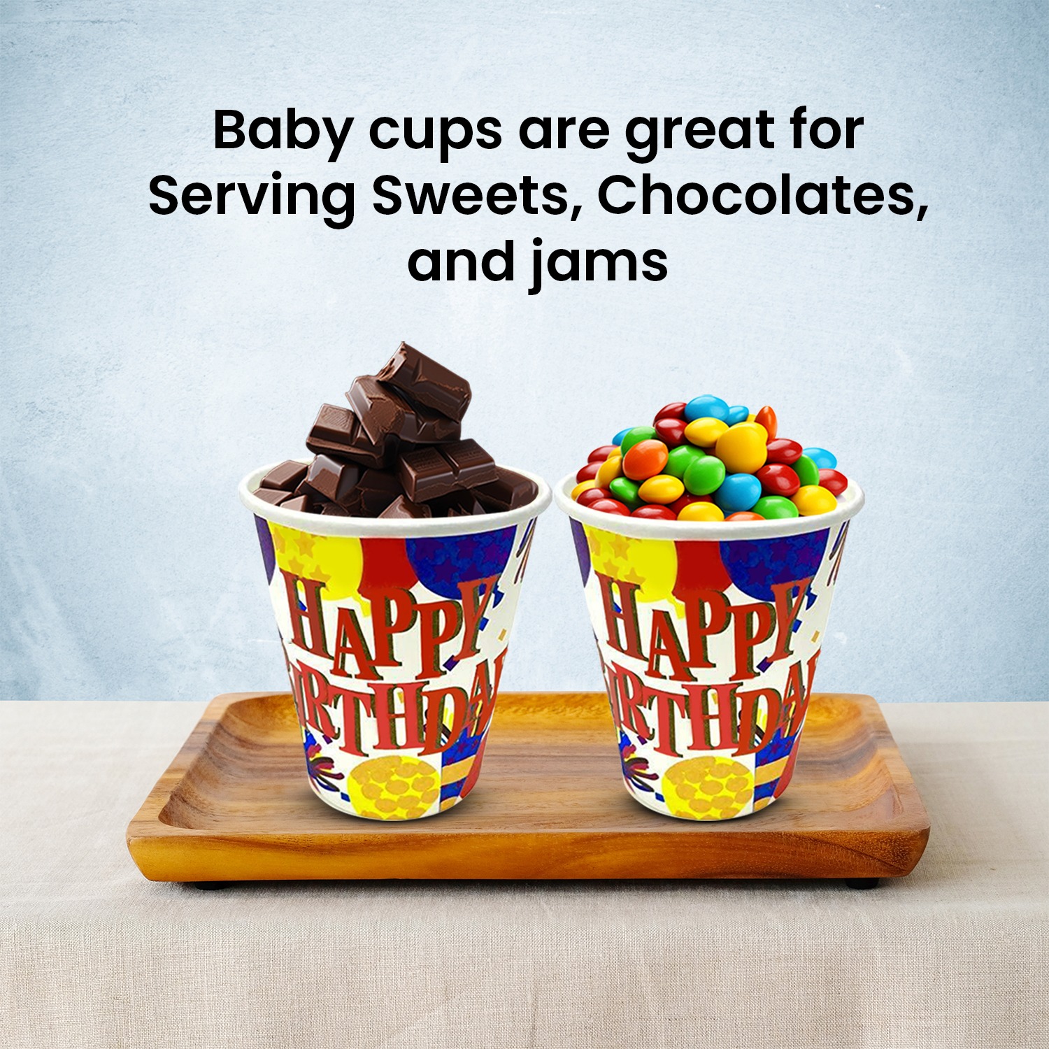 Birthday Cups – 30 Pack White Happy Birthday Paper Cups