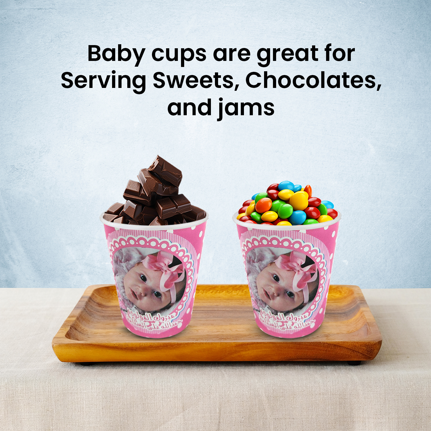 Pink Paper Cup – 30 Baby Girl Photo Disposable Party Cups