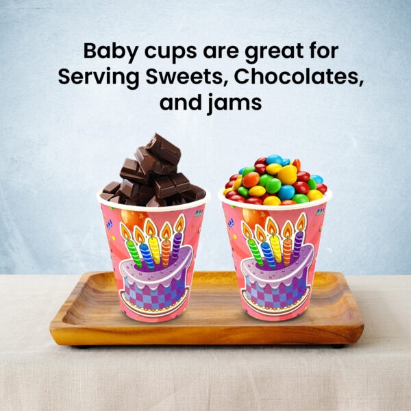 Pink Paper Cup – 7oz Birthday Cake Candle Party Cups