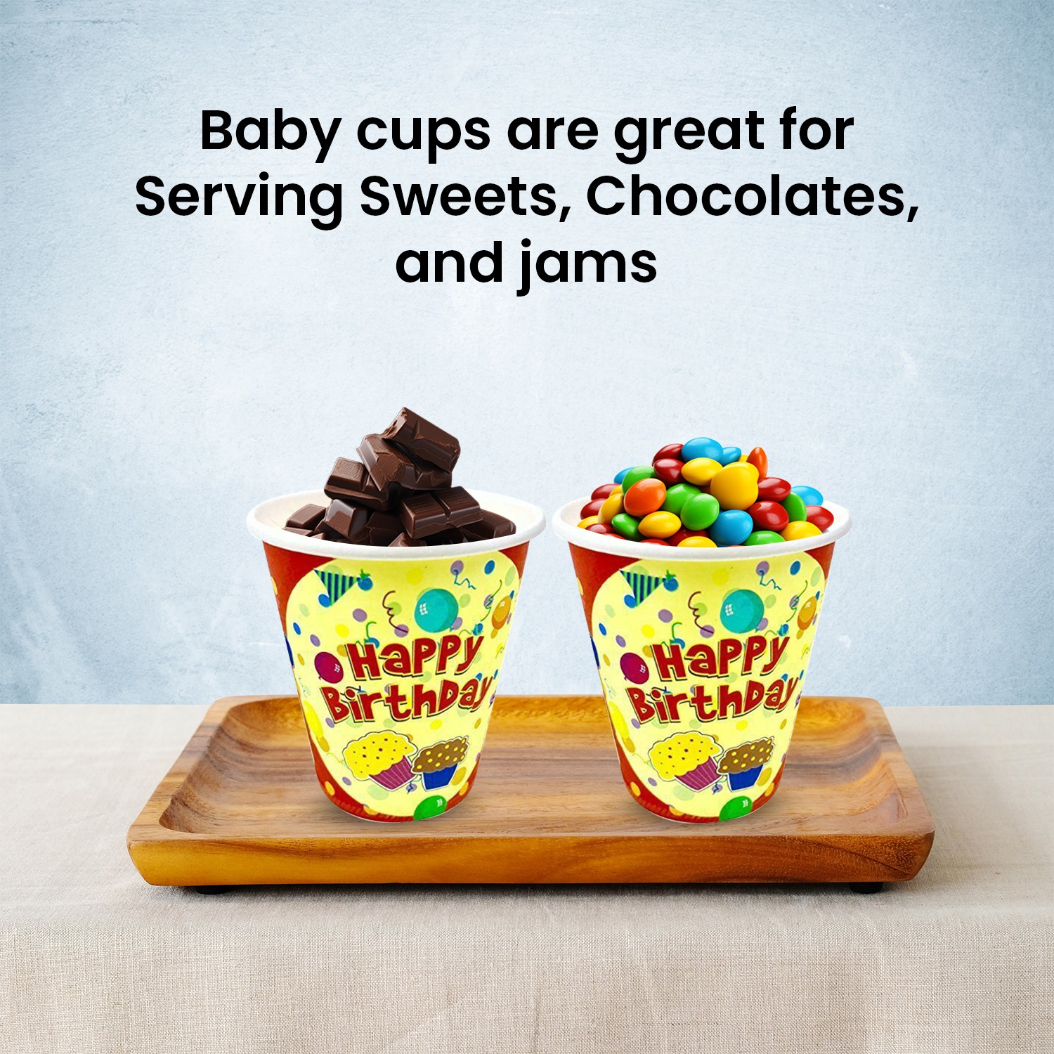 Paper Cups Red – 7oz Birthday Cupcake Party Disposable Cups