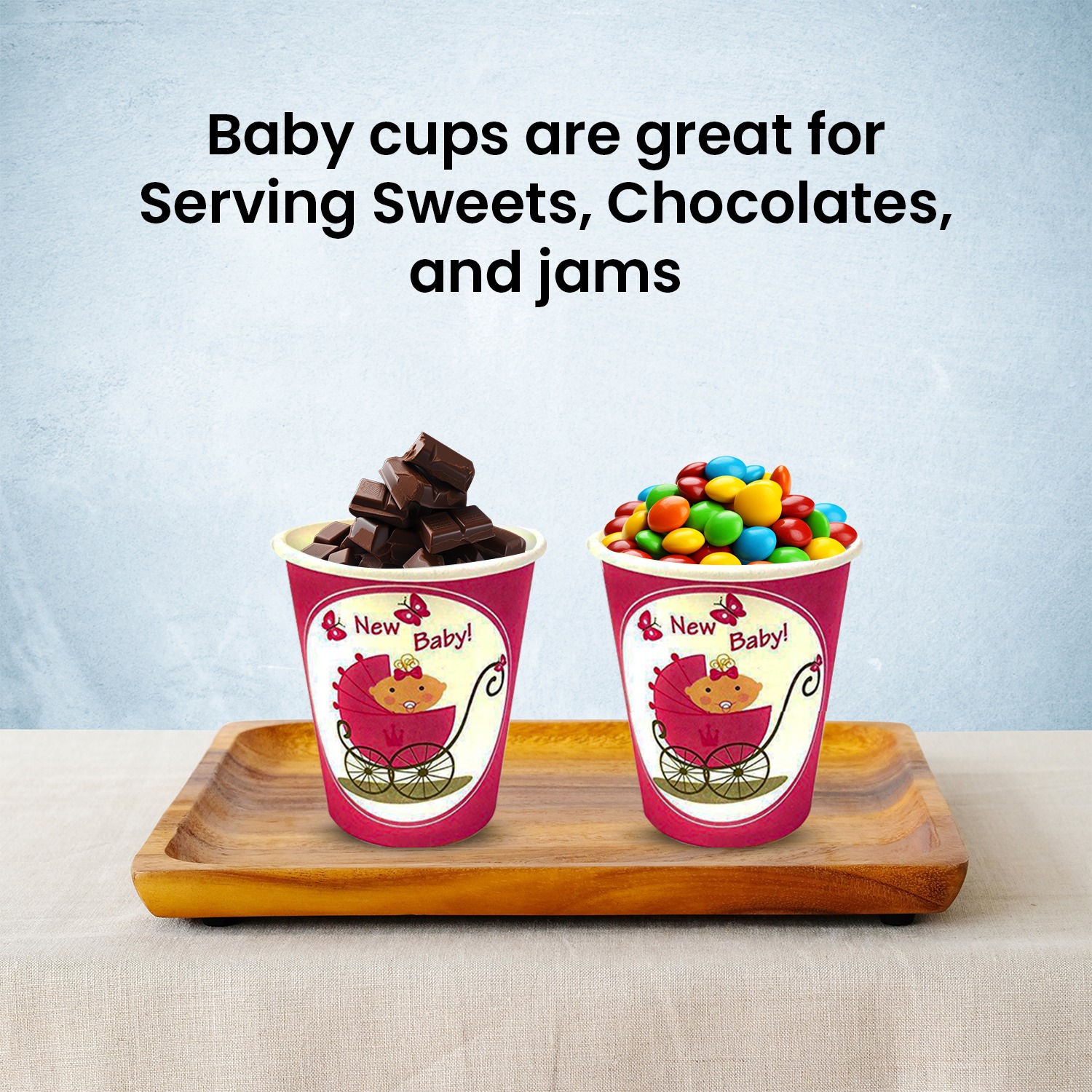 Pink Paper Cups for Hot Drinks – 30X 7oz New Baby Cups