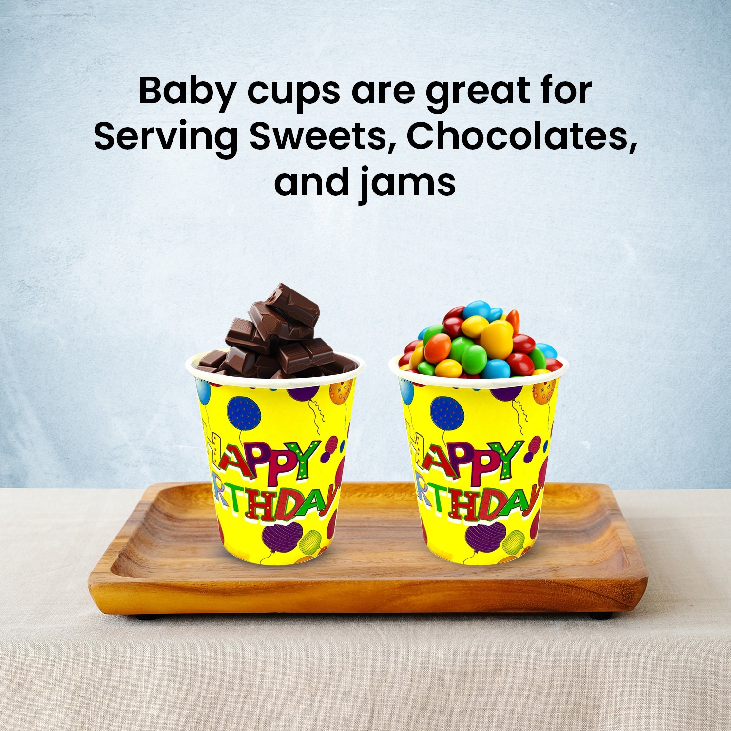 Yellow Paper Cup – 7oz Happy Birthday Disposable Party Cups