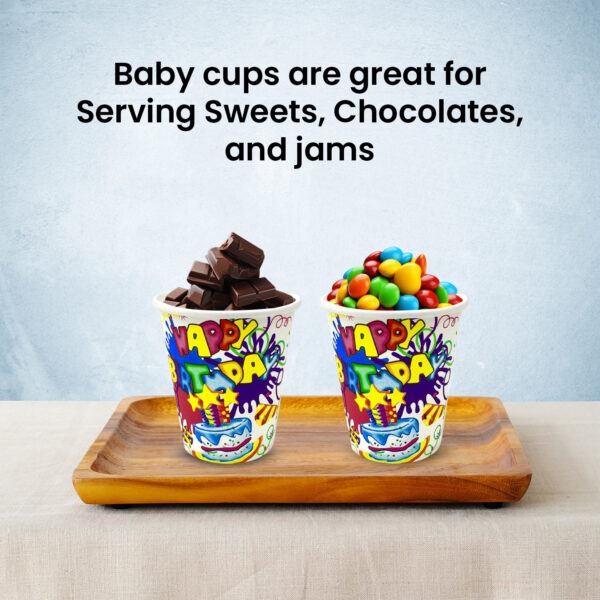 White Paper Cups – 30X 7oz Happy Birthday Cake Star Party Cups