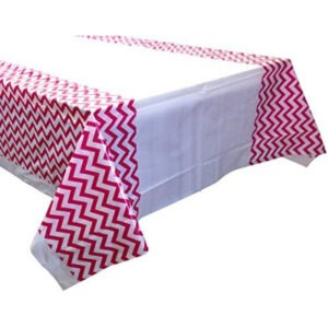 Pink Zigzag Plastic Tablecloth