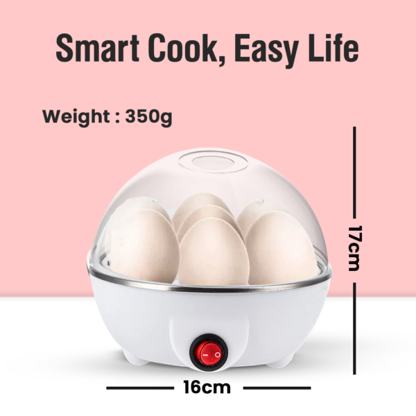 Electric Egg Boiler – 7 Egg Cooker with Auto Shut-Off & Steamer Lid