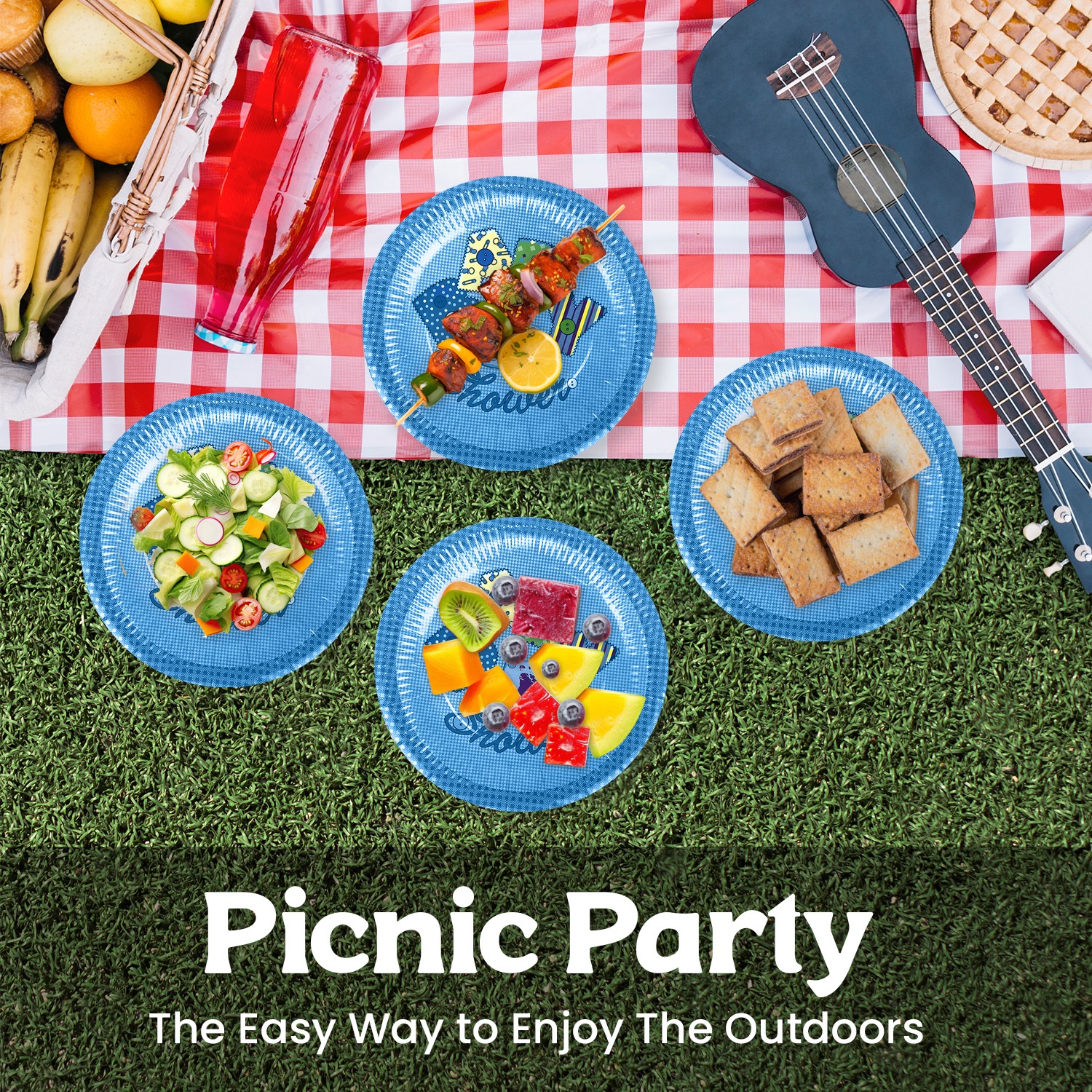 Blue Paper Plate – 23cm Baby Shower Disposable Party Plates