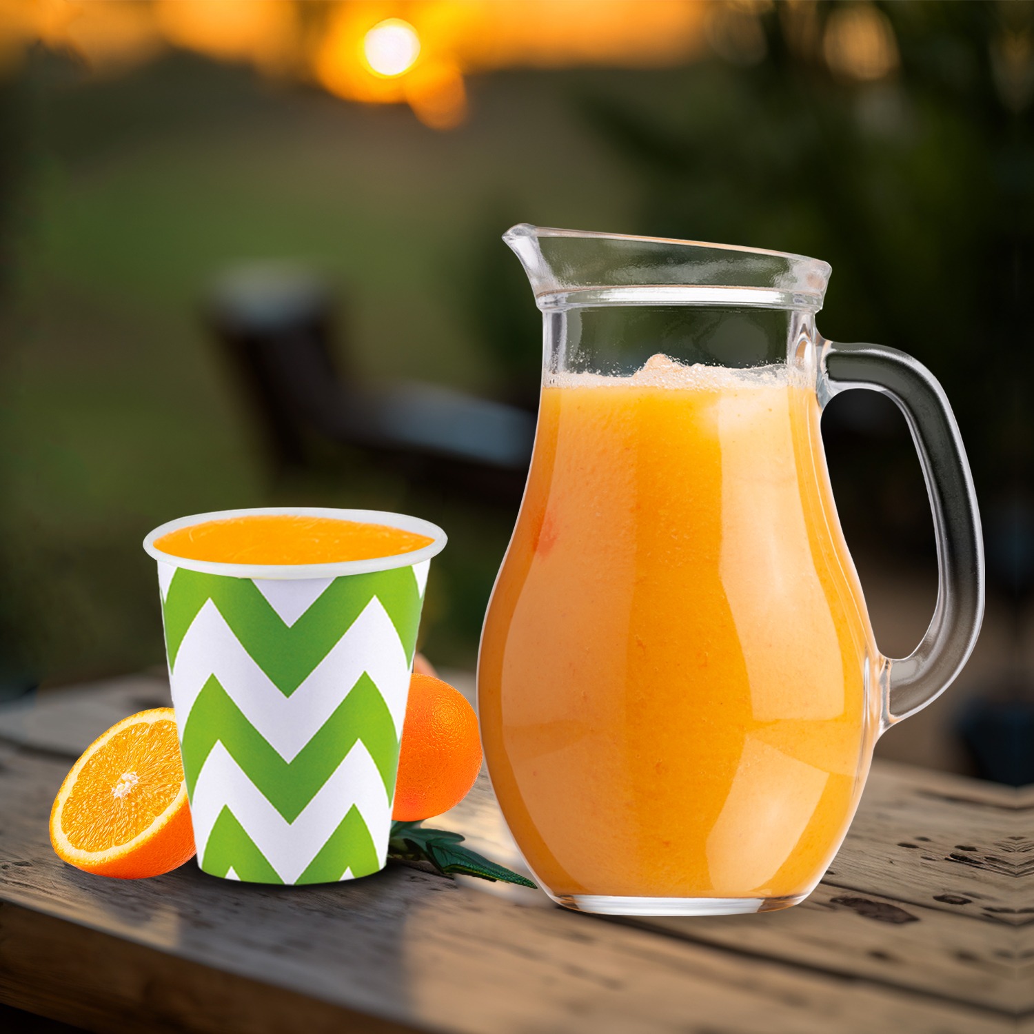 Green Paper Cups – 30 Pack 7oz Zigzag Disposable Cups