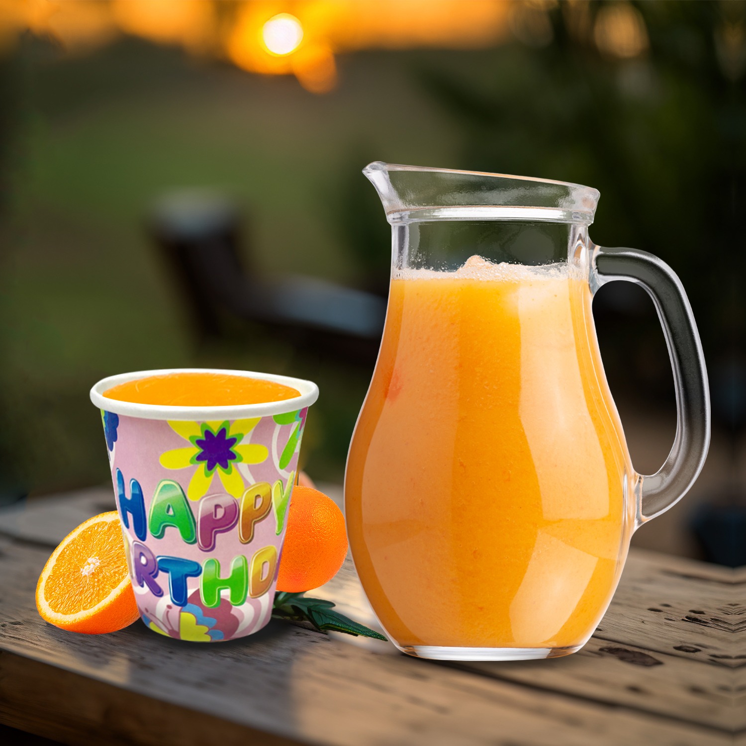 Pink Colored Cups – 30 Pack Happy Birthday Flower Design