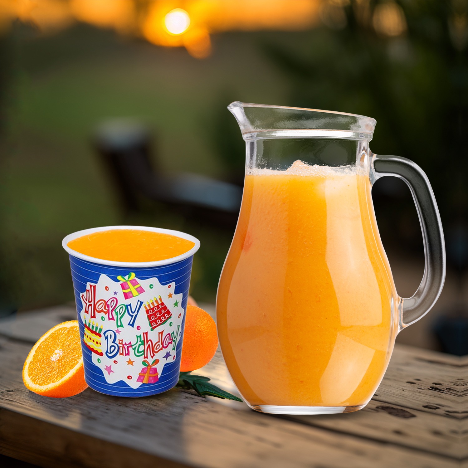 Disposable Coffee Cups – 30 Pack White Blue Happy Birthday Design