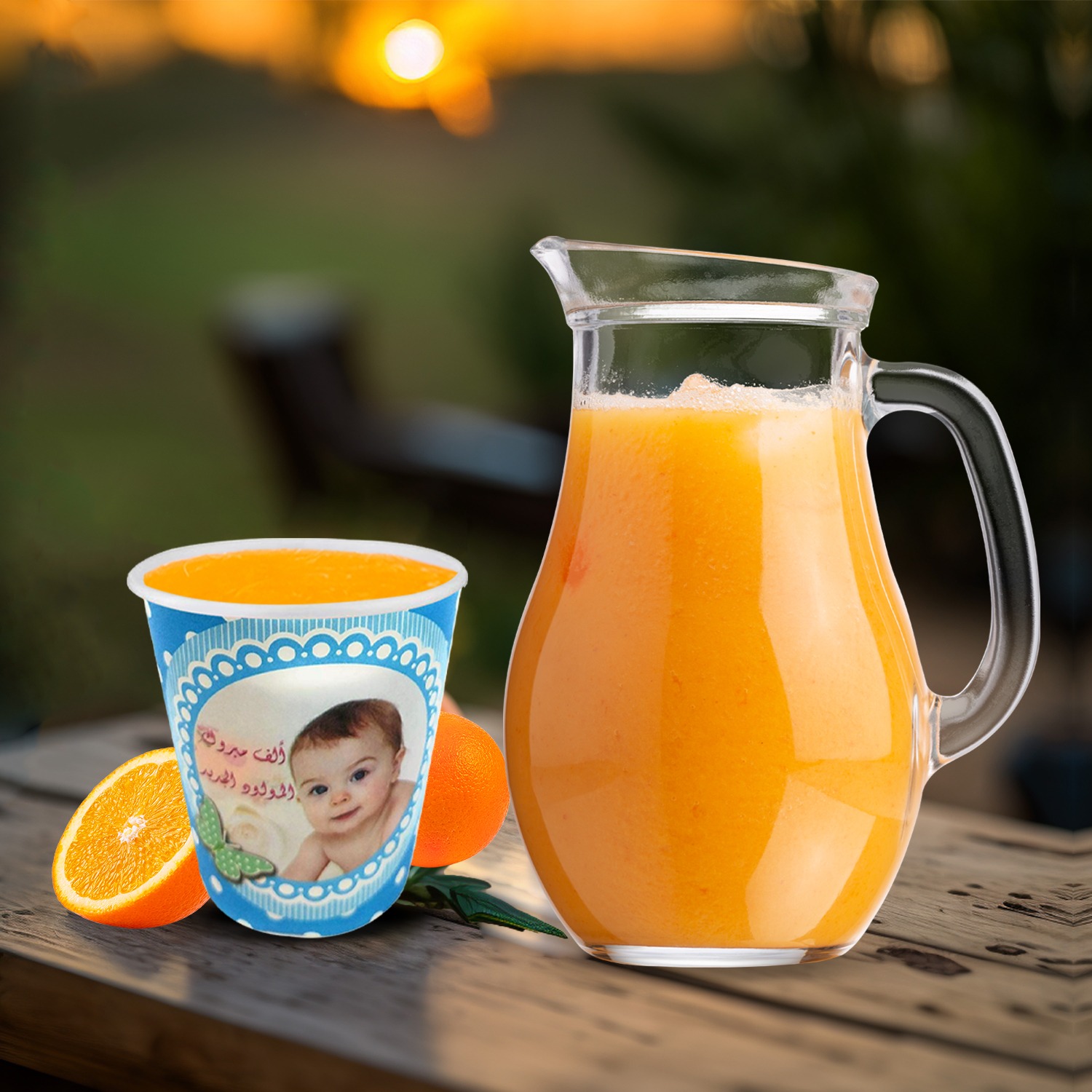 Blue Disposable Cups – 30 Baby Boy Photo Party Paper Cups