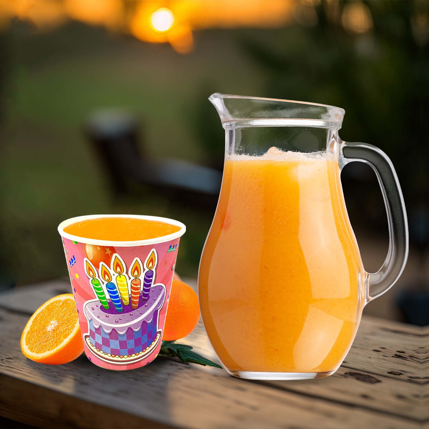 Pink Paper Cup – 7oz Birthday Cake Candle Party Cups