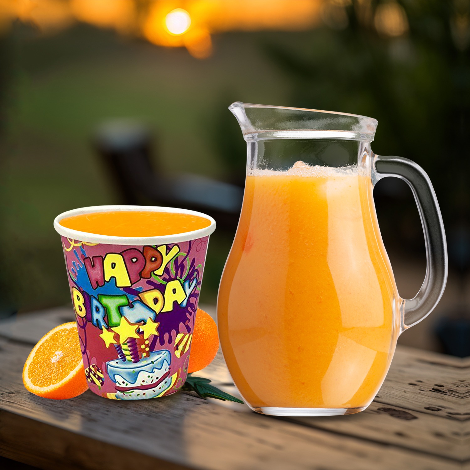 Birthday Paper Cup – 7oz Pink Cake Star Party Cups