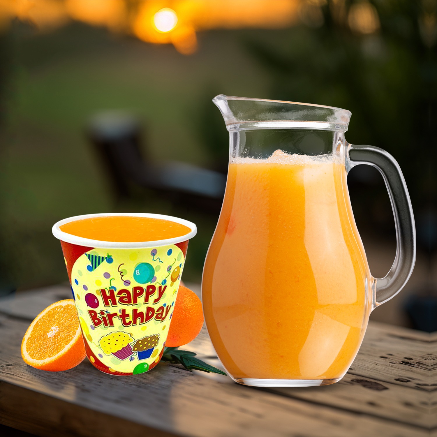 Paper Cups Red – 7oz Birthday Cupcake Party Disposable Cups