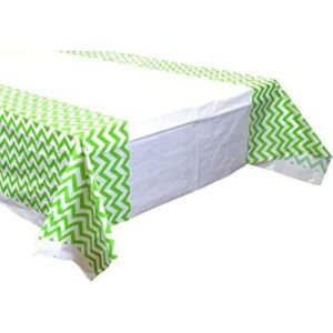 Green Zigzag Plastic Tablecloth