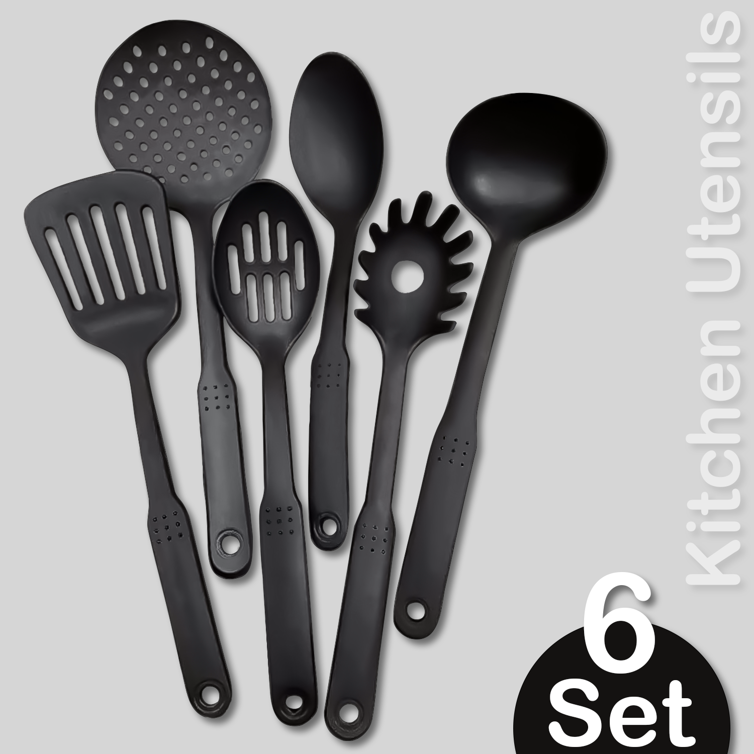 6-Piece Spatula Set – Heat-Resistant Plastic Utensils for Non-Stick Pans