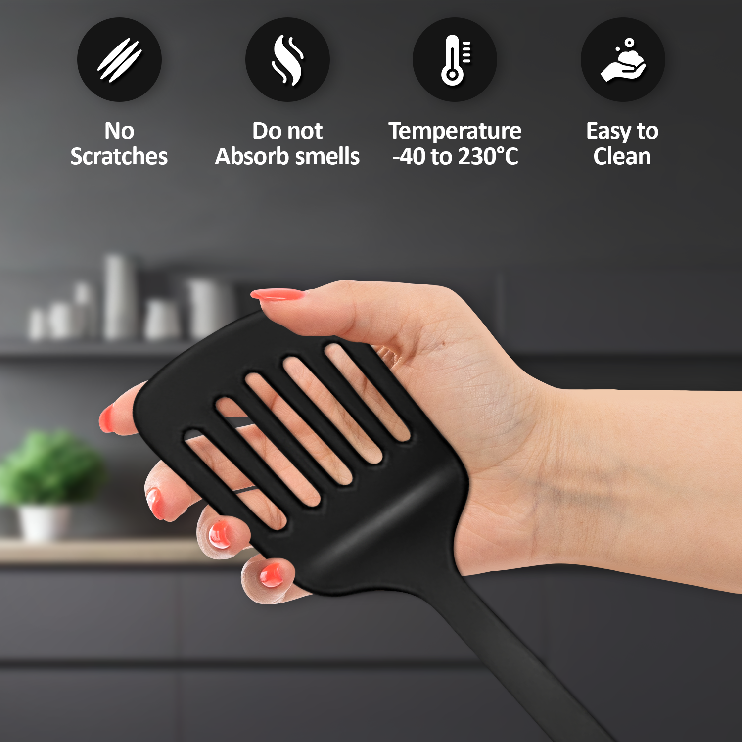 6-Piece Spatula Set – Heat-Resistant Plastic Utensils for Non-Stick Pans