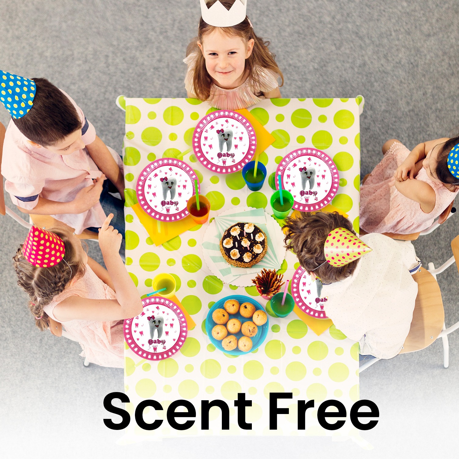 Pink Party Plates – 23cm “İlk Dişim” Disposable Baby Plates