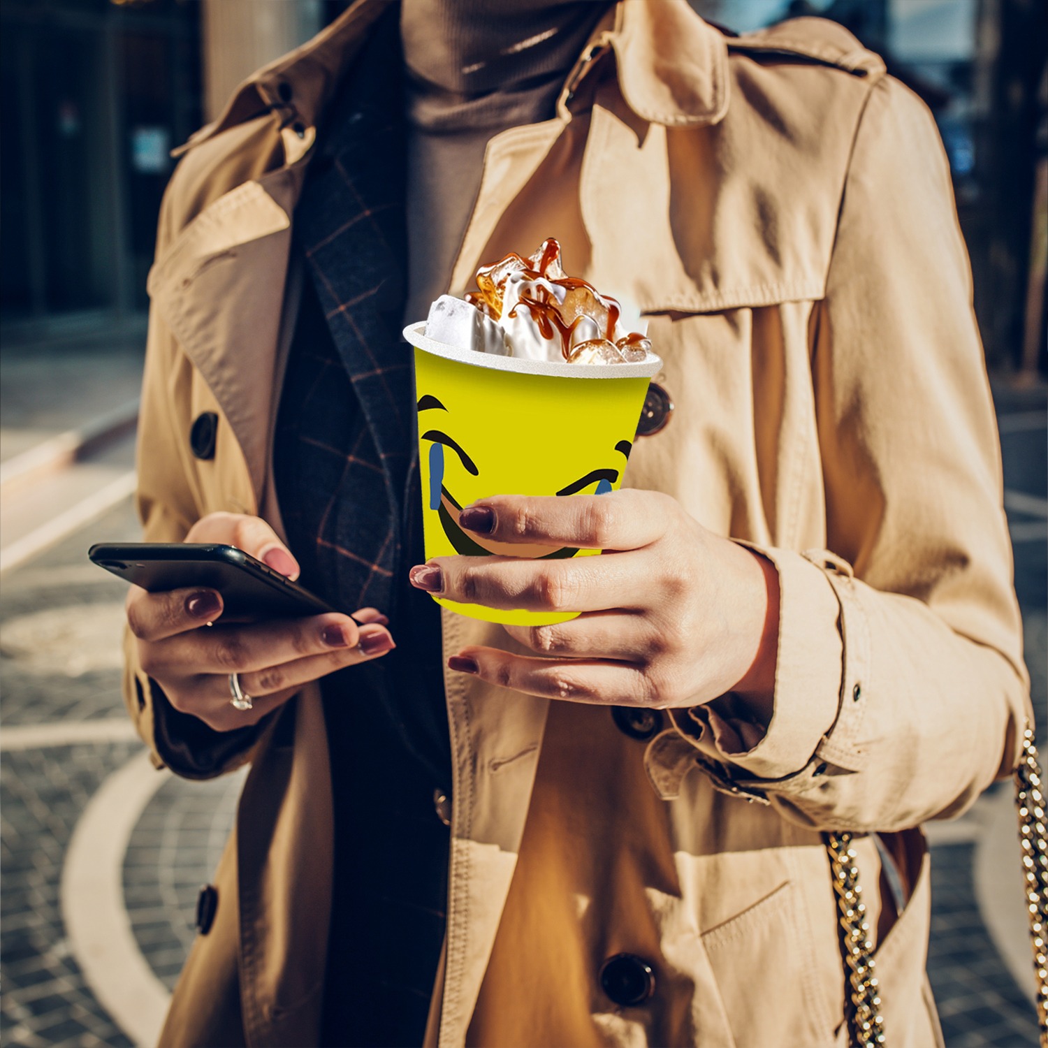 Laughing Emoji Cup – Yellow Disposable Paper Cups for Parties