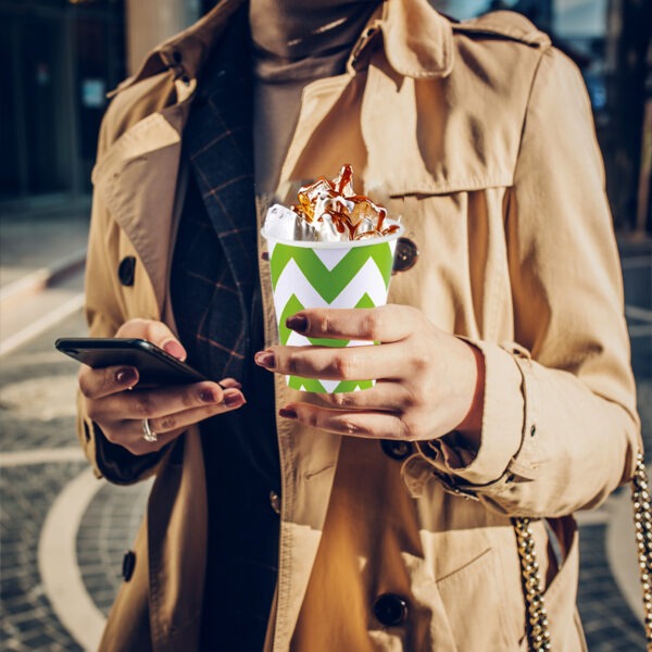 Green Paper Cups – 30 Pack 7oz Zigzag Disposable Cups