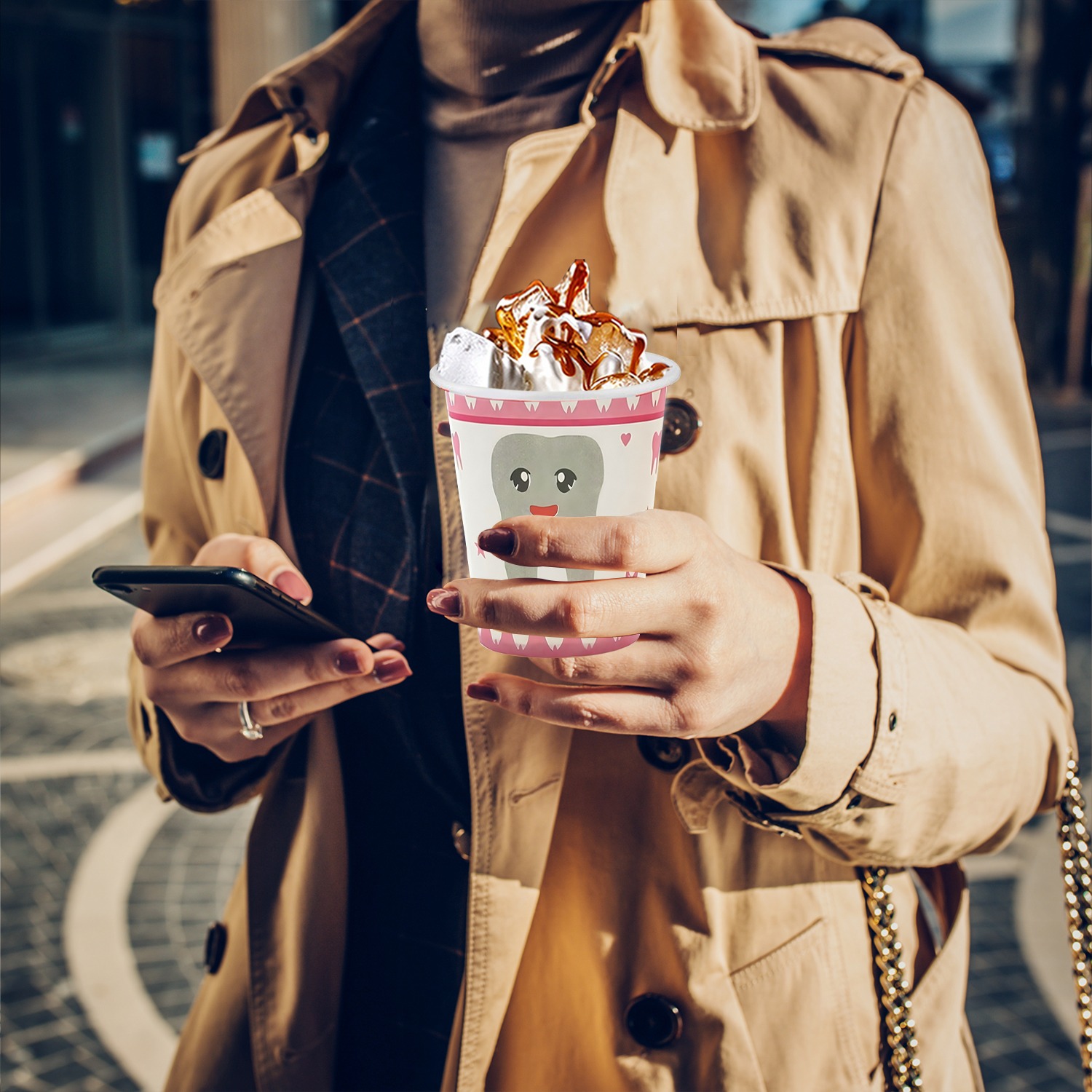 Pink Paper Cups – 30 Pack Baby Tooth 7oz Party Cups