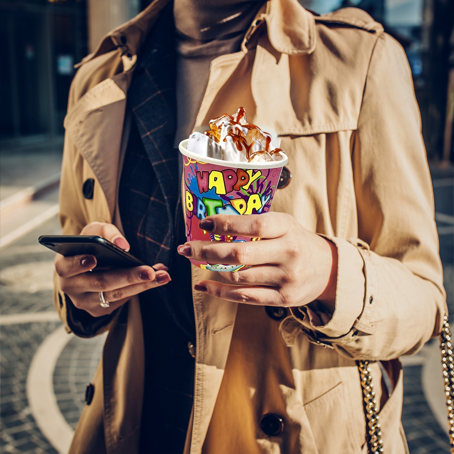 Birthday Paper Cup – 7oz Pink Cake Star Party Cups