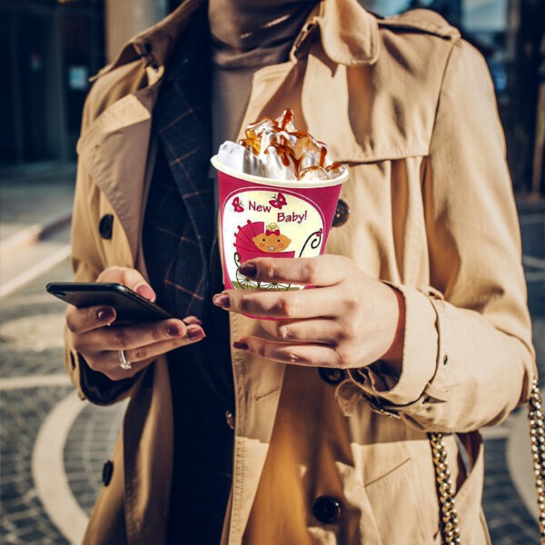 Pink Paper Cups for Hot Drinks – 30X 7oz New Baby Cups