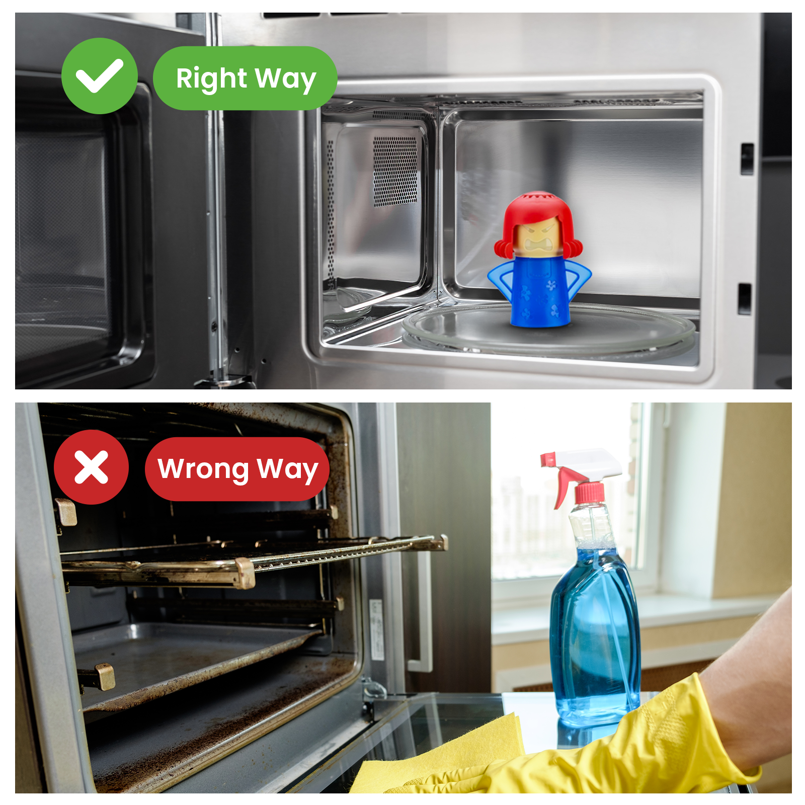 Microwave Oven Cleaner – Steam Cleaning Tool for Easy Grease Removal