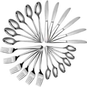 24-Piece Round Cutlery Set – Stainless Steel with Polished Handles