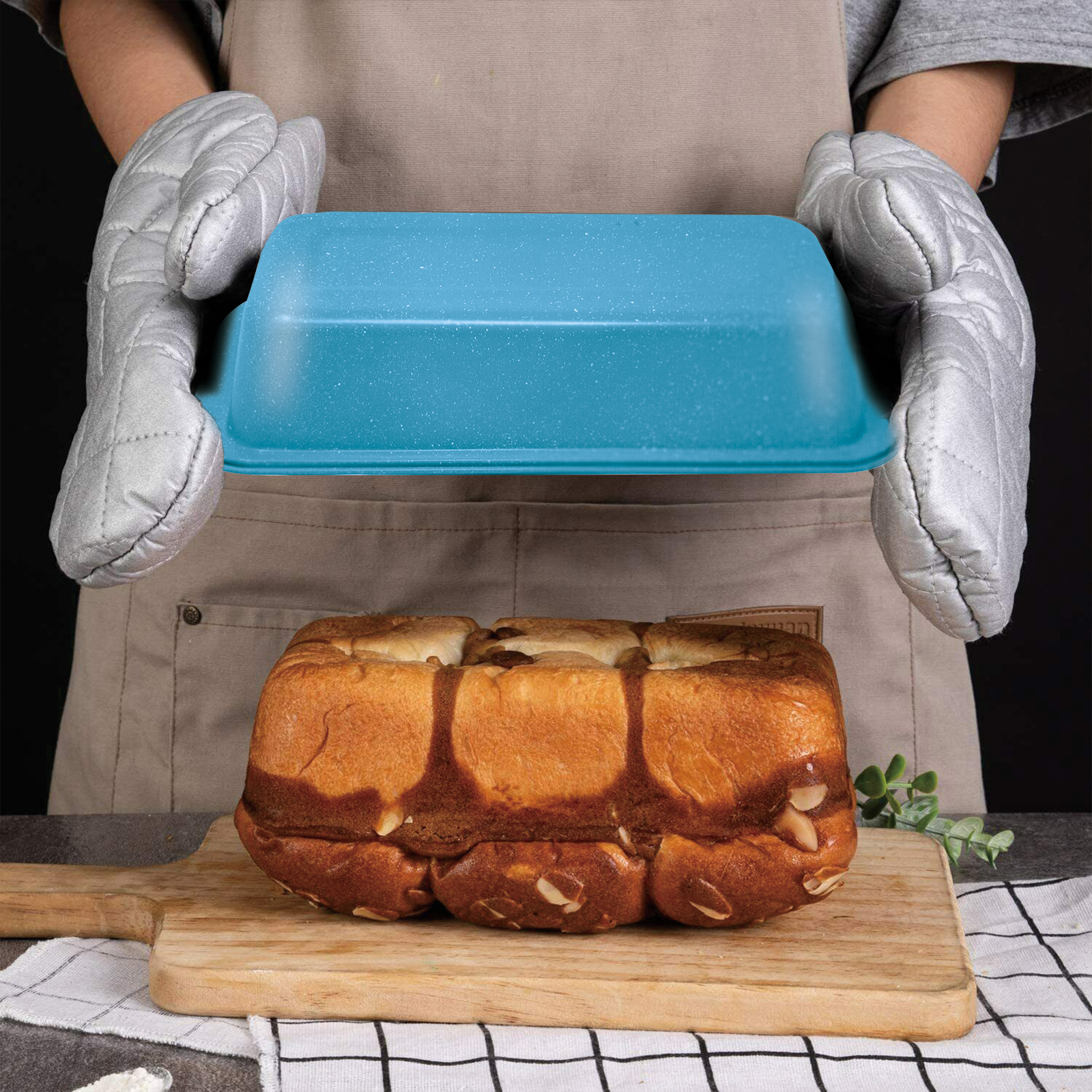 Blue Baking Tray 1.2L – Heavy Duty Rectangle Loaf & Cake Pan