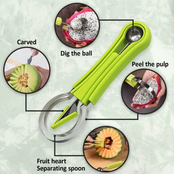 4 in 1 Fruit Carver Set – Stainless Steel Precision Carving Tools