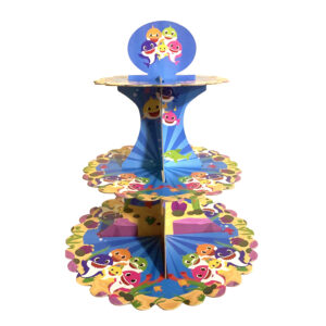 Baby Shark-2 Cupcake Stand Cardboard 3 Tier Cake Desserts Stand