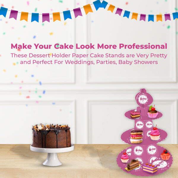 3 Tier A little Baby Girl Cardboard Cupcake Stand