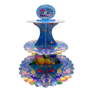 Baby Shark-3 Cupcake Stand Cardboard 3 Tier Cake Desserts Stand